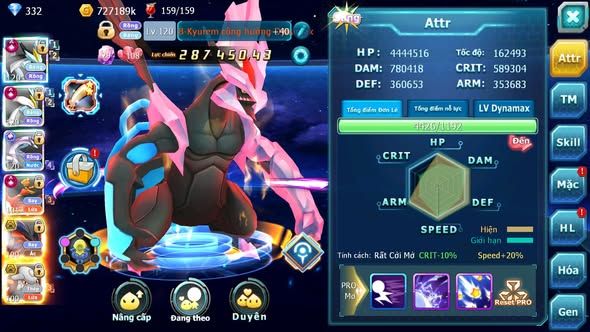 MÃ : #TTS3322 - SV 1216 - V11 - TOP6LC - BLACK WHITE KYUREM CỘNG HƯỞNG DYNAMAX PALKIA CH HOOH CH DYNAMAX YVETAL BC THẦN GIÓ BC