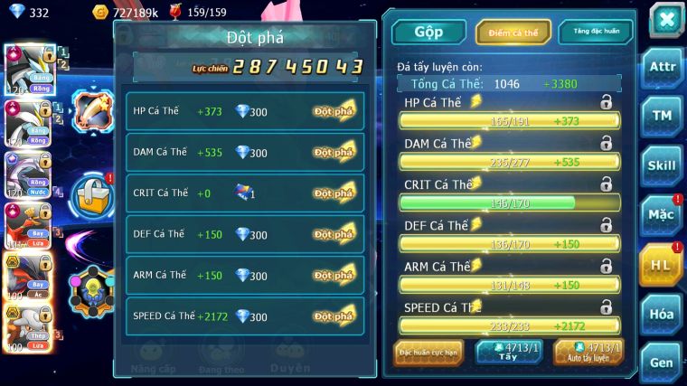 MÃ : #TTS3322 - SV 1216 - V11 - TOP6LC - BLACK WHITE KYUREM CỘNG HƯỞNG DYNAMAX PALKIA CH HOOH CH DYNAMAX YVETAL BC THẦN GIÓ BC