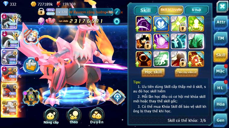 MÃ : #TTS3322 - SV 1216 - V11 - TOP6LC - BLACK WHITE KYUREM CỘNG HƯỞNG DYNAMAX PALKIA CH HOOH CH DYNAMAX YVETAL BC THẦN GIÓ BC