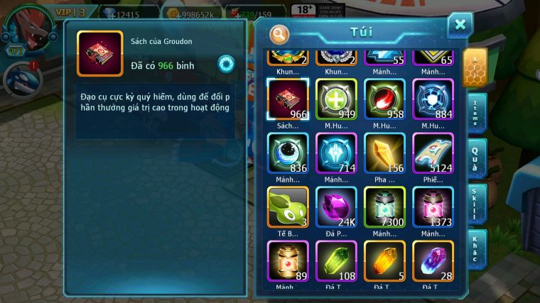 MÃ : #TTS3328 - SV 1304 - TOP 12 - 900 SÁCH HOOH CH DYNAMAX YVETAL CỘNG HƯỞNG - DIANCIE BÁ CHỦ THẦN GIÓ BC RẮN BĂNG BC SAKATAKA BÁ CHỦ BTAA BC