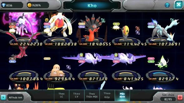 MÃ : #TTS3330 - SV 1698 - TOP15 - V6 - DRAK HOOH LUGIA BÁ CHỦ ZEVIL UNVOA WB CẶP LATI YVETAL KUYREM