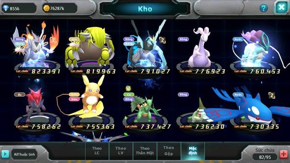 MÃ : #TTS3330 - SV 1698 - TOP15 - V6 - DRAK HOOH LUGIA BÁ CHỦ ZEVIL UNVOA WB CẶP LATI YVETAL KUYREM