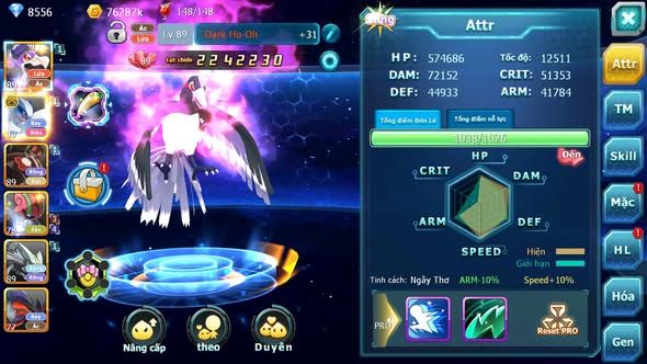 MÃ : #TTS3330 - SV 1698 - TOP15 - V6 - DRAK HOOH LUGIA BÁ CHỦ ZEVIL UNVOA WB CẶP LATI YVETAL KUYREM