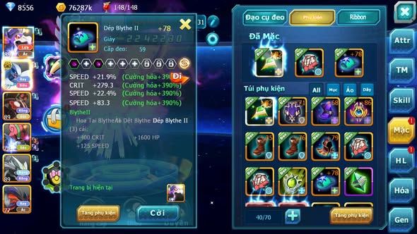 MÃ : #TTS3330 - SV 1698 - TOP15 - V6 - DRAK HOOH LUGIA BÁ CHỦ ZEVIL UNVOA WB CẶP LATI YVETAL KUYREM