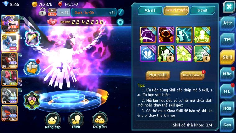 MÃ : #TTS3330 - SV 1698 - TOP15 - V6 - DRAK HOOH LUGIA BÁ CHỦ ZEVIL UNVOA WB CẶP LATI YVETAL KUYREM