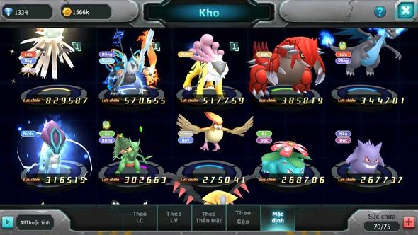 MÃ : #TTS3358 - SV 1764 - TOP18 - V5 - HOOH UNVOA RAIKOU GROUDON ĐUA TOP CỰC NGON