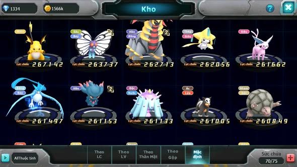 MÃ : #TTS3358 - SV 1764 - TOP18 - V5 - HOOH UNVOA RAIKOU GROUDON ĐUA TOP CỰC NGON