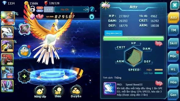 MÃ : #TTS3358 - SV 1764 - TOP18 - V5 - HOOH UNVOA RAIKOU GROUDON ĐUA TOP CỰC NGON