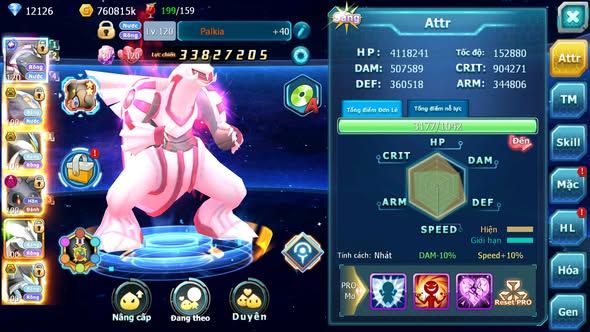 MÃ : #TTS3364 - SV 877 - TOP12 - V11 - PALKIA CỘNG HƯỞNG CẶP CÁ BÁ CHỦ UNVOA WB BC TEAM HỒN DYNAMAX QUÁ PHÊ