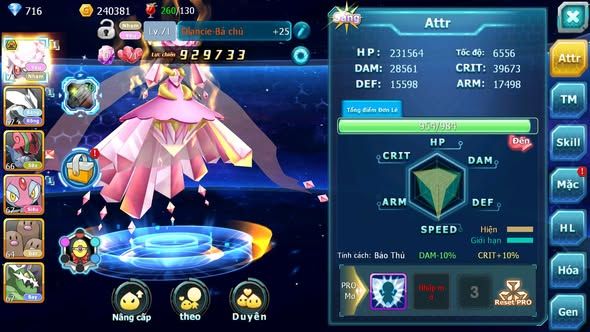 MÃ : #TTS3370 - SV 1753 - TOP19 - DIANCIE BC UNVOA MES THẦN GIÓ LUGIA AMDLO