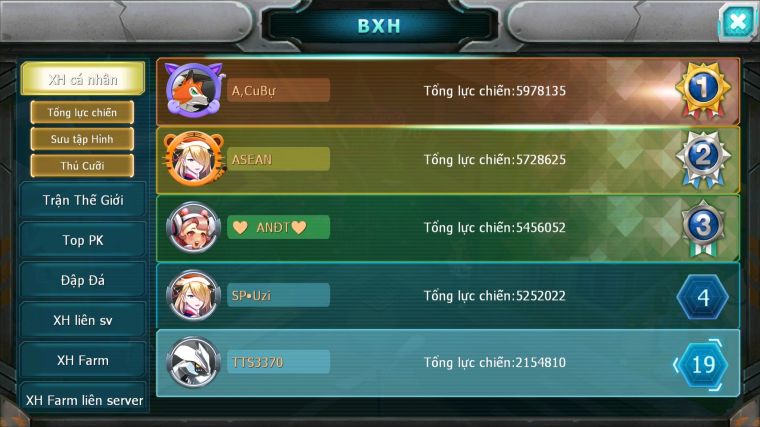 MÃ : #TTS3370 - SV 1753 - TOP19 - DIANCIE BC UNVOA MES THẦN GIÓ LUGIA AMDLO