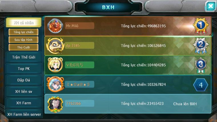 MÃ : #TTS3366 - SV 1412 - HOOH DYNAMAX TAPU BULU BÁ CHỦ QVLD BC THẦN GIÓ BC CẶP LATI BC