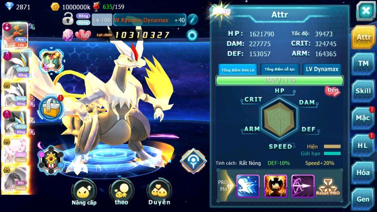 MÃ : #TTS3384 - SV 1265 - V15 - HOOH CH DYNAMAX UNVOA BÁ CHỦ WB DYNAMAX DIANCIE BC PALKIA BC QVLD BC TAPU FINI BC THẦN GIÓ BC