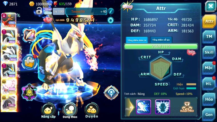 MÃ : #TTS3384 - SV 1265 - V15 - HOOH CH DYNAMAX UNVOA BÁ CHỦ WB DYNAMAX DIANCIE BC PALKIA BC QVLD BC TAPU FINI BC THẦN GIÓ BC