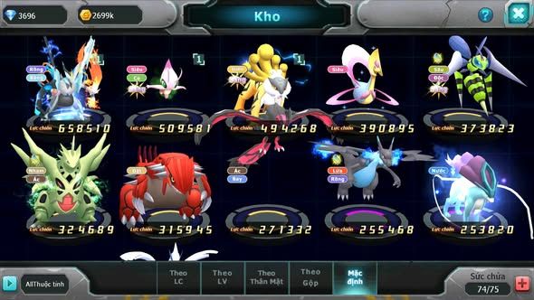 MÃ : #TTS3396 - SV 1769 - V7 TOP13 - UNVOA CELEBI RAIKOU GROUDON VỊT BẦU