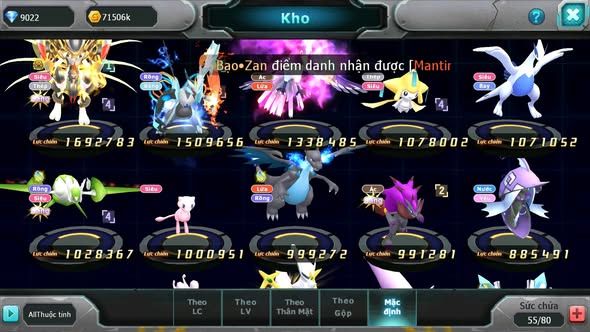 MÃ : #TTS3422 - SV 1633 - 878 SÁCH - V3 - MEW GIÁP BÁ CHỦ UNVOA DRAK HOOH LUGIA LATI