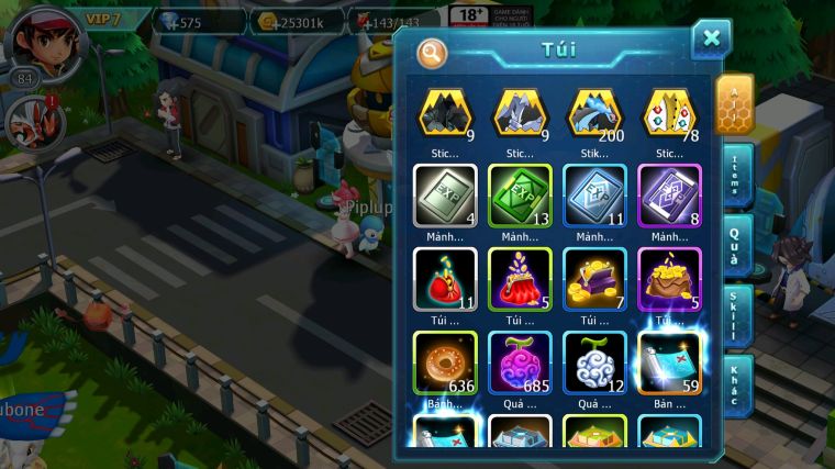 MÃ : #TTS3426 - SV 1729 - V7 - DIANCIE BÁ CHỦ RẮN BĂNG BÁ CHỦ UNVOA ZEVIL LUGIA RAIKOU