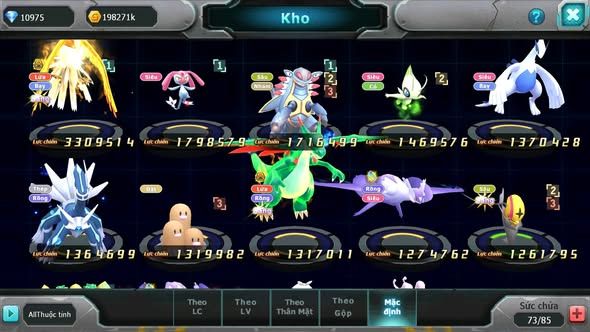 MÃ : #TTS3451 - SV 1704 - 10K KC - 335 SÁCH - HOOH BC MES AMDLO CELEBI LUGIA DIALGA