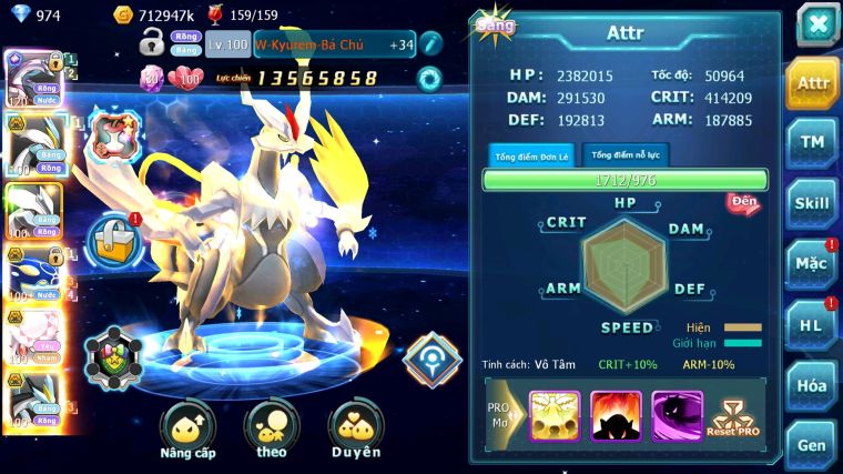 MÃ : #TTS3464 - SV1094 - TOP16 - PALKIA CỘNG HƯỞNG FUL SS CHỈ SỐ CỰC BÁ UNVOA WB BC CẶP CÁ BÁ CHỦ DIANCIE BC MEW GIÁP BC NHIỀU PET HT BC