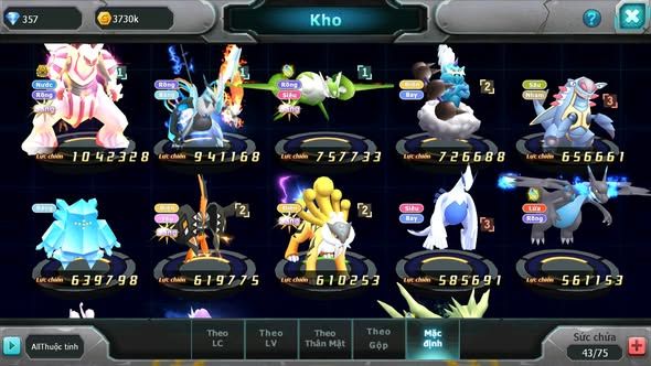 MÃ : #TTS3489 - SV 1701 - V7 - PALKIA BÁ CHỦ UNVOA LATI RAIKOU TAPU KOKO