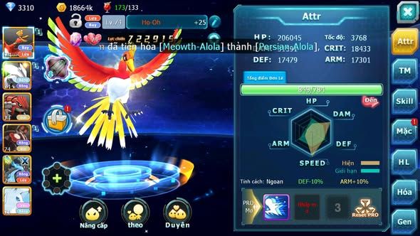 MÃ : #TTS3493 - SV 1754 - HOOH UNVOA GROUDON ZEVIL