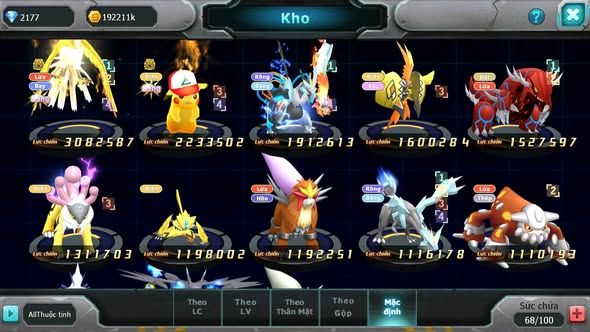 MÃ : #TTS3504 - SV 1330 - HOOH BC PIKACHU BC UNVOA TAPU KOKOO QVLD RAI KOU