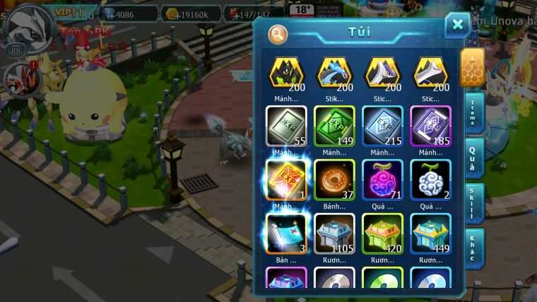 MÃ : #TTS3514 - SV 1000 - V11 - UNVOA RAYQUAZA HOOH DIANCIE BC CẶP LATI NHIỀU PET HT