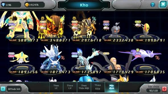 MÃ : #TTS3540 - SV 1638 - Z100 BÁ CHỦ QVLD BC GROUDON BC