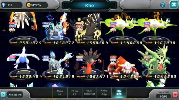 MÃ : #TTS3544 - SV 1728 - V6 - HOOH UNVOA GROUDON CẶP LATI BC ZEVIL