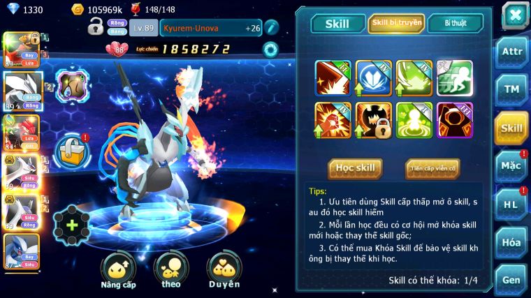 MÃ : #TTS3544 - SV 1728 - V6 - HOOH UNVOA GROUDON CẶP LATI BC ZEVIL