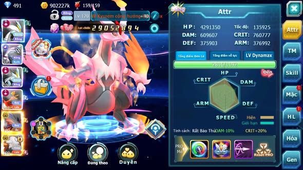 MÃ : #TTS3547 - SV 1216 - V11 - TOP 6 -  WB CH DYNAMAX PALKIA CỘNG HƯỞNG HOOH CH DYNAMAX YVETAL BC