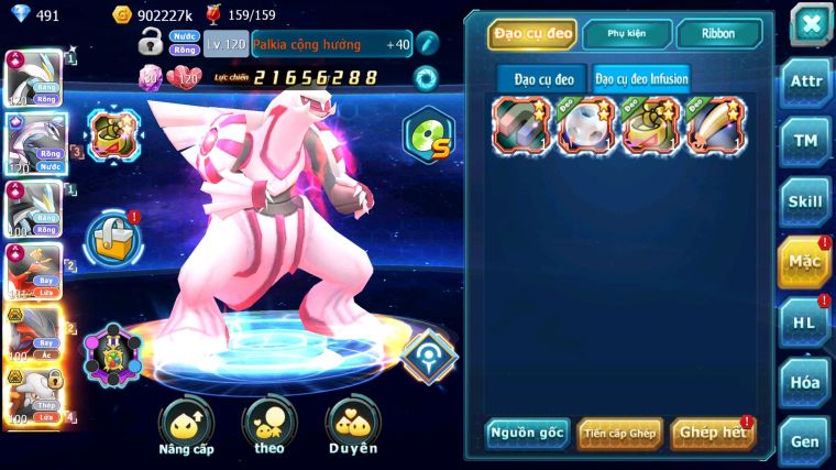 MÃ : #TTS3547 - SV 1216 - V11 - TOP 6 -  WB CH DYNAMAX PALKIA CỘNG HƯỞNG HOOH CH DYNAMAX YVETAL BC