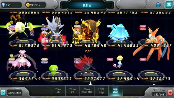 MÃ : #TTS3554 - SV 1162 - TOP 27 - HOOH CH DYNAMAX PALKIA CH DYANAMX RAYQUZA CÓ MEW Y CH MEW GIÁP BC