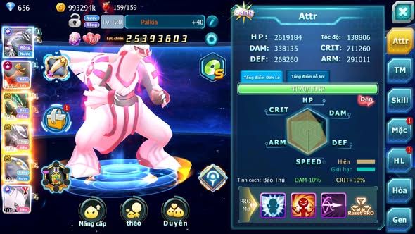 MÃ : #TTS3554 - SV 1162 - TOP 27 - HOOH CH DYNAMAX PALKIA CH DYANAMX RAYQUZA CÓ MEW Y CH MEW GIÁP BC