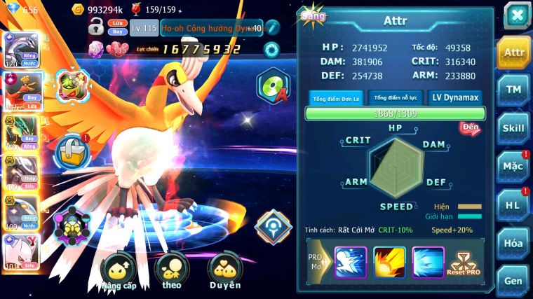 MÃ : #TTS3554 - SV 1162 - TOP 27 - HOOH CH DYNAMAX PALKIA CH DYANAMX RAYQUZA CÓ MEW Y CH MEW GIÁP BC