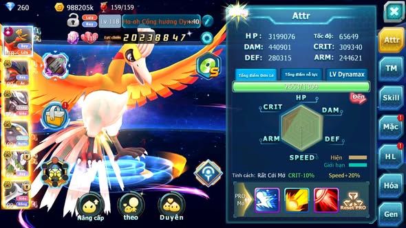 MÃ : #TTS3552 - SV 1304 - TOP35 - V10 - HOOH CH DYNAMAX YVETAL BC MEW GIÁP BC QVBC BC THẦN GIÓ BC CẶP LATI BC