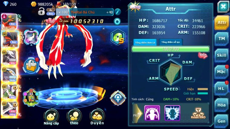 MÃ : #TTS3552 - SV 1304 - TOP35 - V10 - HOOH CH DYNAMAX YVETAL BC MEW GIÁP BC QVBC BC THẦN GIÓ BC CẶP LATI BC