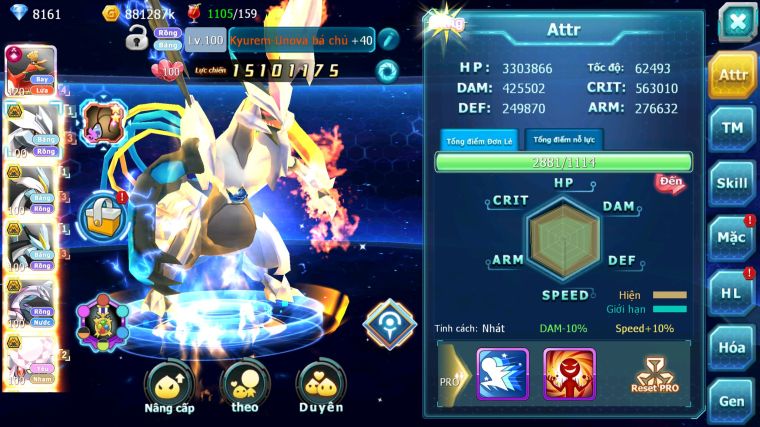 MÃ : #TTS3598 - SV 1243 - TOP38 - V15 - HOOH CH DYNAMAX UNVOA BÁ CHỦ WB BÁ CHỦ PALKIA BC NHIỀU PET BC