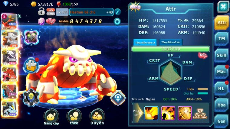 MÃ : #TTS3707 - SV 980 - TOP47 - HOOH CH DYNAMAX HENTRAN BC MEW GIÁP BC BC QVLD BC BTAA BC CẶP LATI BC