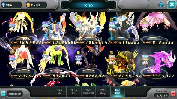 MÃ : #TTS3718 - SV 1028 - TOP42 - V12 - HOOH DYNAMAX UNVOA WB BC DIANCIE BC LUGIA BC THẦN GIÓ BC QVLD BC