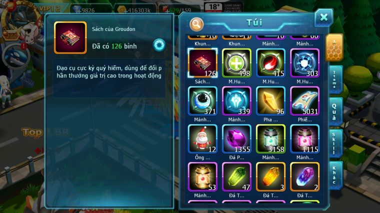 MÃ : #TTS3718 - SV 1028 - TOP42 - V12 - HOOH DYNAMAX UNVOA WB BC DIANCIE BC LUGIA BC THẦN GIÓ BC QVLD BC