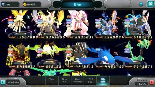 MÃ : #TTS3716 - SV 1141 - TOP41 -  HOOH DYNAMAX WHITE DYNAMAX PALKIA BÁ CHỦ UNVOA BLACK BC QVLD BC CẶP LATI BC