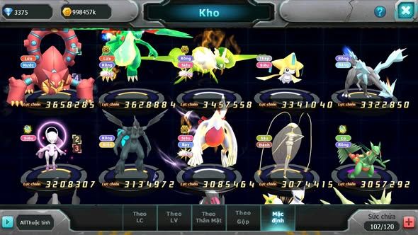 MÃ : #TTS3716 - SV 1141 - TOP41 -  HOOH DYNAMAX WHITE DYNAMAX PALKIA BÁ CHỦ UNVOA BLACK BC QVLD BC CẶP LATI BC