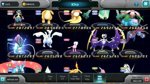 MÃ : #TTS3716 - SV 1141 - TOP41 -  HOOH DYNAMAX WHITE DYNAMAX PALKIA BÁ CHỦ UNVOA BLACK BC QVLD BC CẶP LATI BC