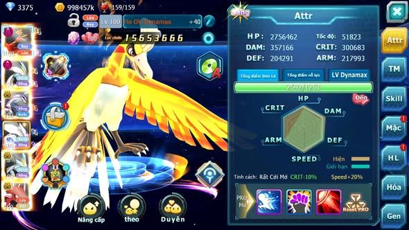 MÃ : #TTS3716 - SV 1141 - TOP41 -  HOOH DYNAMAX WHITE DYNAMAX PALKIA BÁ CHỦ UNVOA BLACK BC QVLD BC CẶP LATI BC