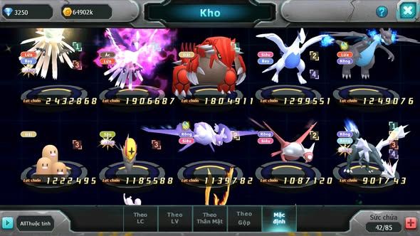 MÃ : #TTS3730 - SV 1714 - HOOH DRAK HOOH GROUDON LGUIA CẶP LATI