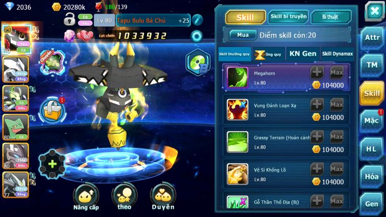 MÃ : #TTS3729 - SV 1737 - TAPU BULU BÁ CHỦ ( K BỊ LỖI SKILL ) UNVOA CELEBI MEW GIÁP