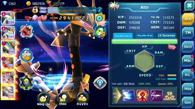 MÃ : #TTS3726 - SV 558 - TOP7 - V16 - WHITE BLACK CỘNG HƯỞNG DYANMAX RAYQUAZA DYNAMAX HOOH DYNAMAX HOOPA BÁ CHỦ QUÁ NGON