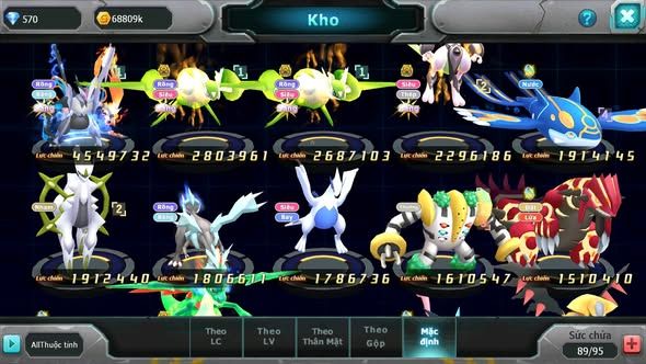 MÃ : #TTS3744- SV 1539 - TTT - UNVOA CẶP LATI BÁ CHỦ MEW GIÁP BÁ CHỦ KYOGRE