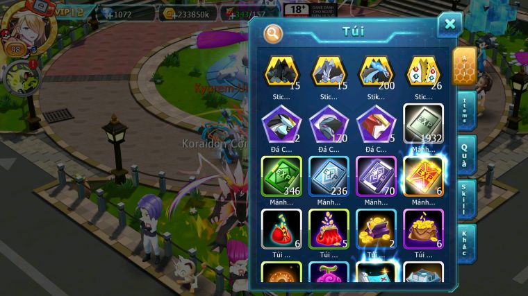 MÃ : #TTS3750 - SV 1685 - V12 - 1K5 SÁCH - 170 MẢNH PAL ECHO - UNVOA PALKIA BÁ CHỦ CẶP LATI BÁ CHỦ